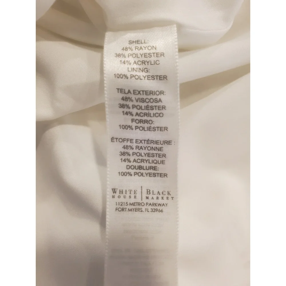 White House Black‎ Market Cream Metallic Textured A-Line Skirt Size 00 Ivory